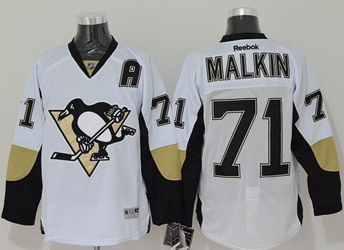 Penguins #71 Evgeni Malkin White Stitched Jersey - Zenithce