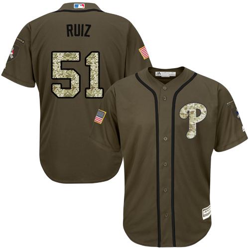 Phillies #51 Carlos Ruiz Green Salute To Service Stitched Jersey - Zenithce