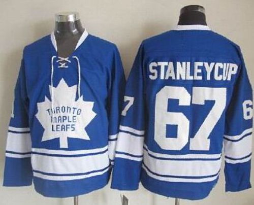 Maple Leafs #67 Stanley Cup Blue CCM Throwback Stitched Jersey - Zenithce