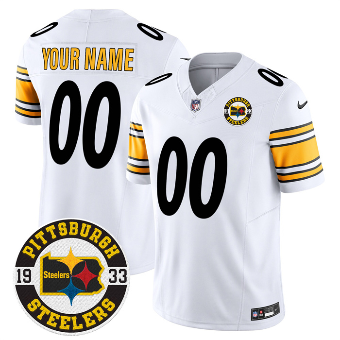 Pittsburgh Steelers Throwback 1933 Patch white Vapor Limited All Stitched Jersey - Zenithce