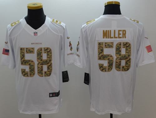 Broncos #58 Von Miller White Stitched Limited Salute To Service Nike Jersey - Zenithce