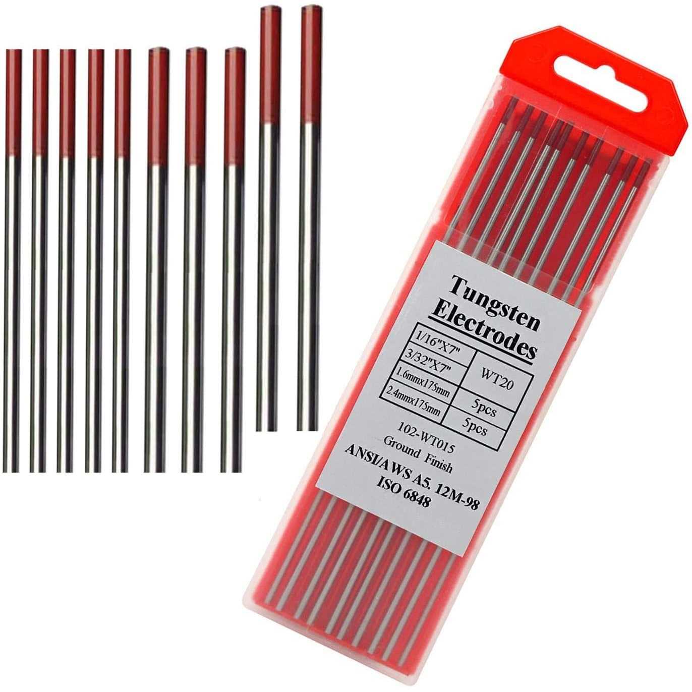 Tig Welding Tungsten Electrodes 2% Thoriated Welding Rods 7” 10-Pack - Zenithce