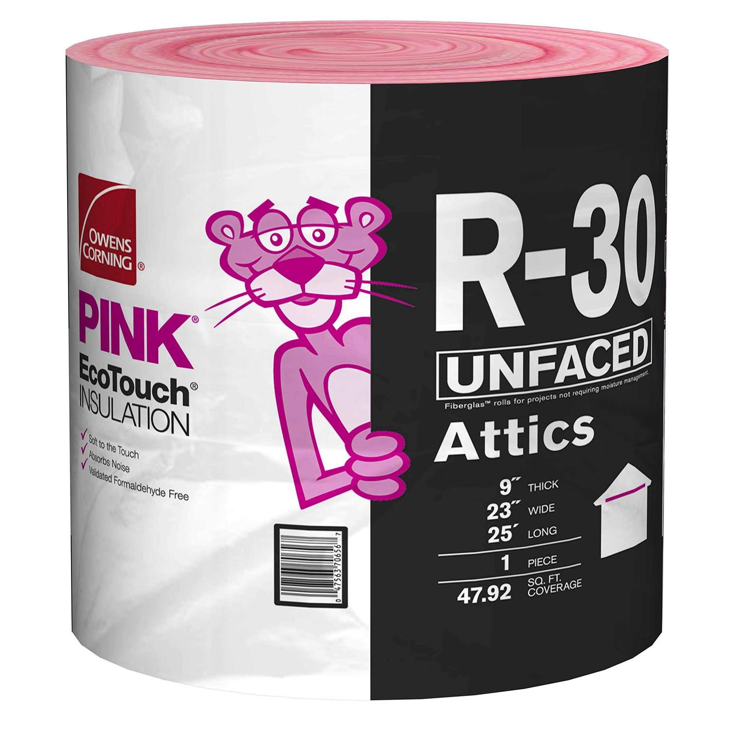 Owens Corning R 30 Unfaced Fiberglass Insulation Roll 15 in. x 25 ft - Zenithce