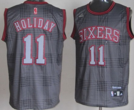 Philadelphia 76ers #11 Jrue Holiday Black Rhythm Fashion Jersey - Zenithce