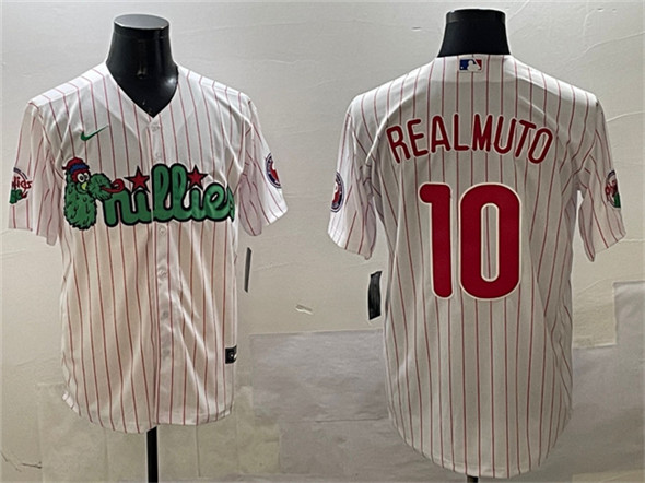 Philadelphia Phillies #10 J.T. Realmuto White Phanatic Cool Base Stitched Jersey - Zenithce