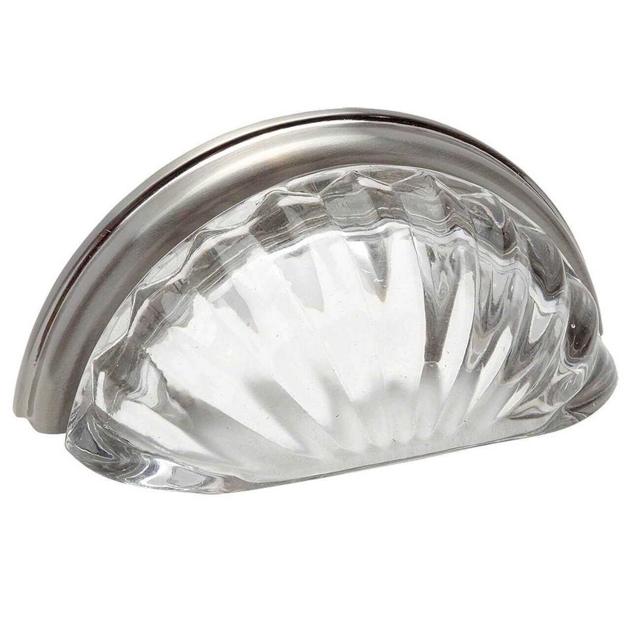 Cosmas Satin Nickel Glass Cabinet Cup Pull - Zenithce