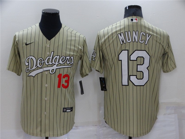 Los Angeles Dodgers #13 Max Muncy Cream Throwback Stitched Baseball Jersey - Zenithce