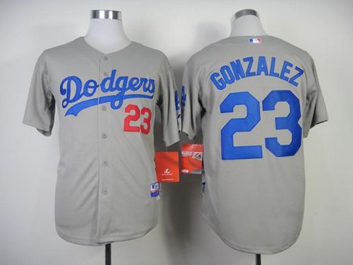 Dodgers #23 Adrian Gonzalez Grey Cool Base Stitched Jersey - Zenithce