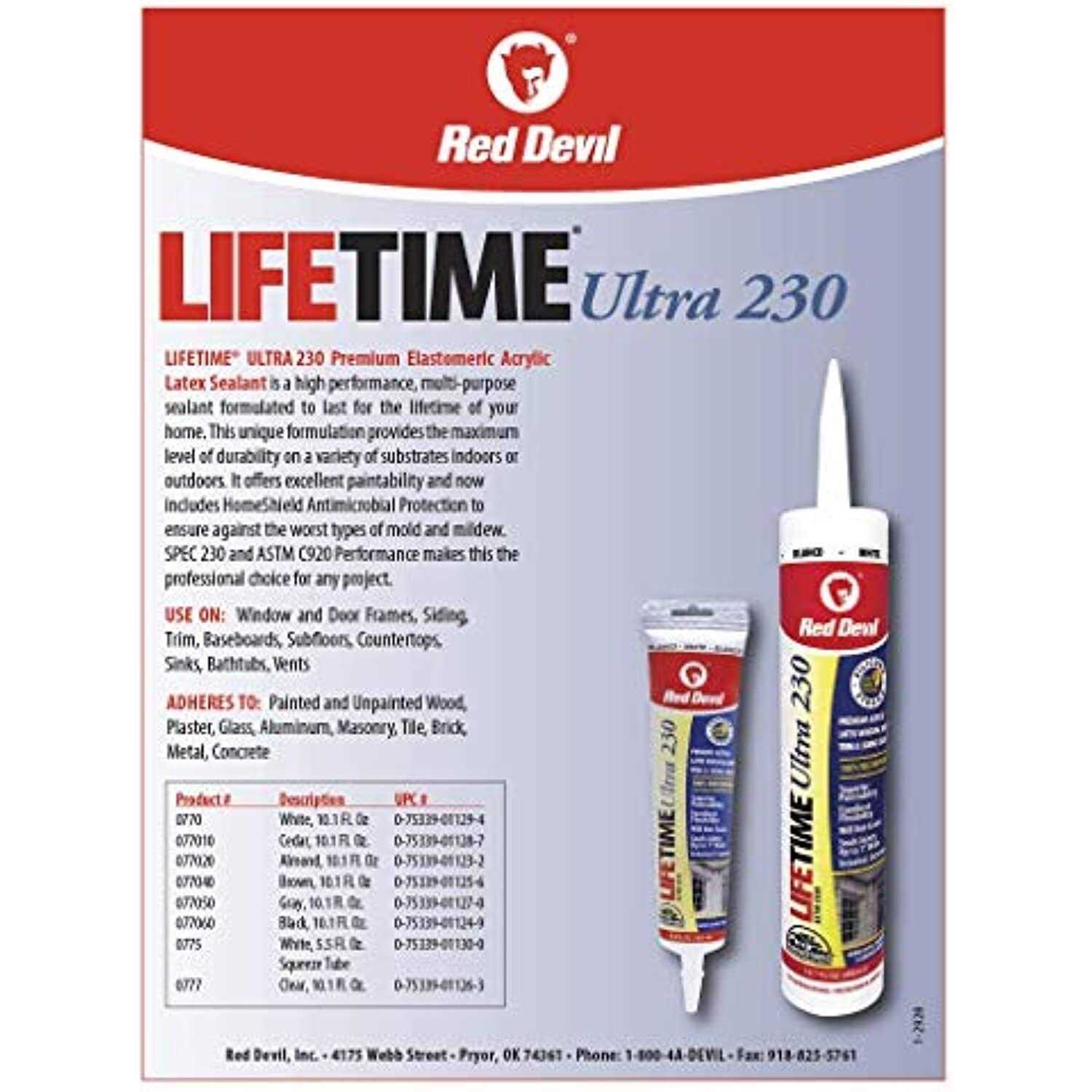Red Devil Lifetime Ultra Premium Elastomeric Acrylic Latex Sealant - Zenithce