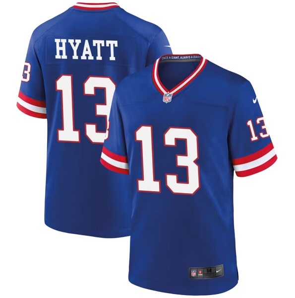 New York Giants #13 Jalin Hyatt Royal Classic Stitched Jersey - Zenithce