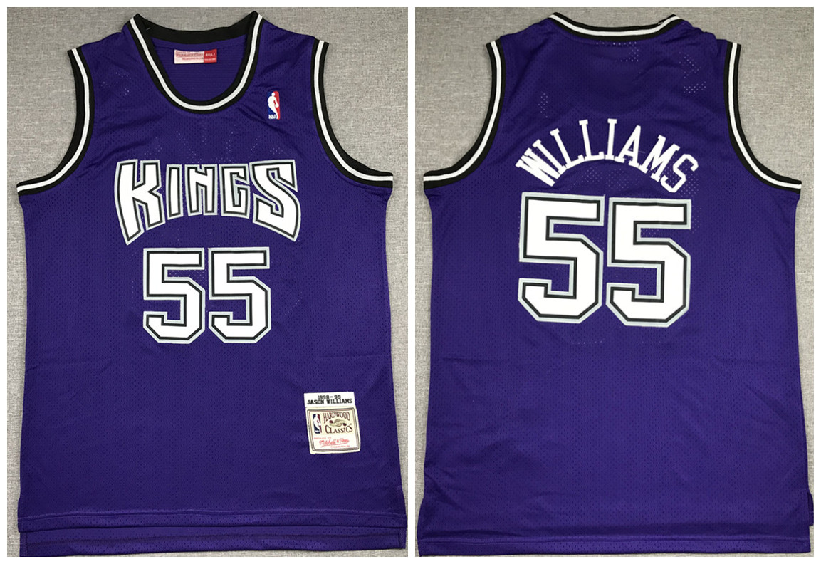 Sacramento Kings Purple #55 Jason Williams 1998-99 Throwback Stitched Jersey - Zenithce