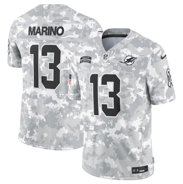 Miami Dolphins #13 Dan Marino Arctic Camo 2024 F.U.S.E. Salute To Service Limited Stitched Jersey - Zenithce