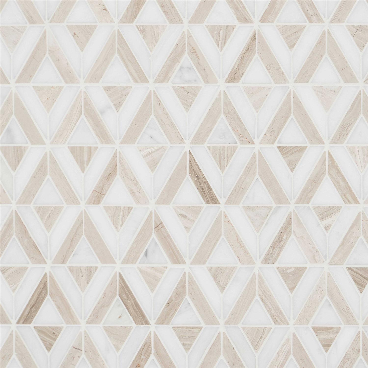 Florey Linear Corner 7.87 in. x 7.87 in. Polished Marble Floor and Wall Mosaic Tile Ivy Hill Tile - Zenithce