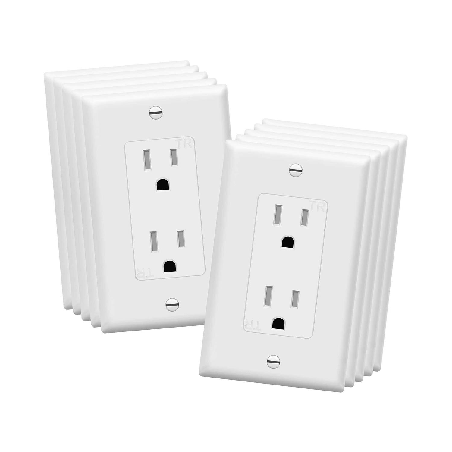 Enerlites Decorator On/Off Paddle Switch with Wall Plates Single Pole 91150-WWP-10PCS - Zenithce