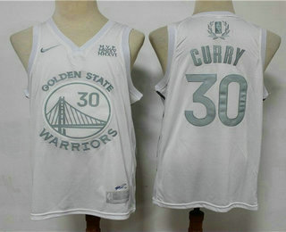 Golden State Warriors #30 Stephen Curry White 2020 MVP Swingman Stitched Jersey - Zenithce