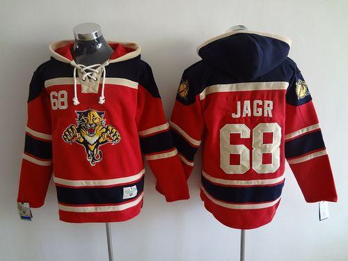 Panthers #68 Jaromir Jagr Red Sawyer Hooded Sweatshirt Stitched Jersey - Zenithce