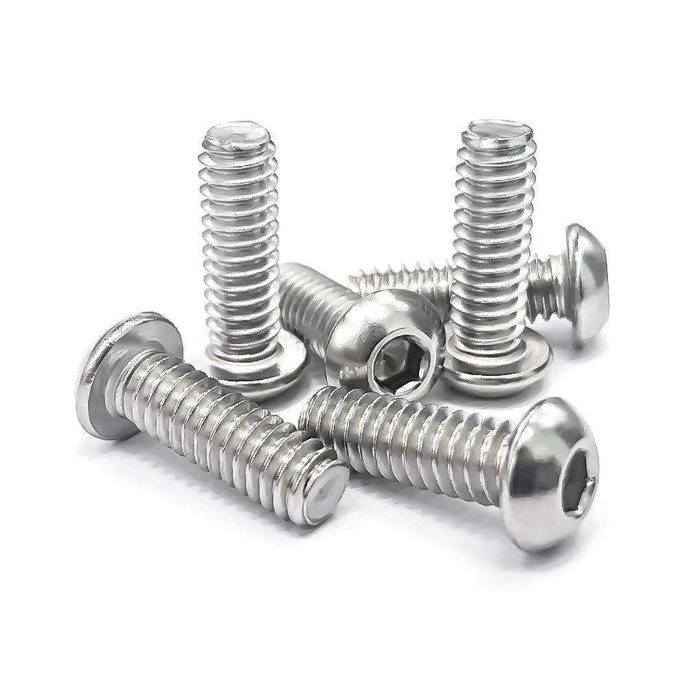 EASTLO Button Head Socket Cap Bolts Screws 304 Stainless Steel 18-8 - Zenithce