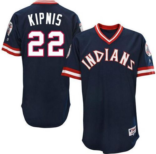 Indians #22 Jason Kipnis Navy Blue 1976 Turn Back The Clock Stitched Jersey - Zenithce
