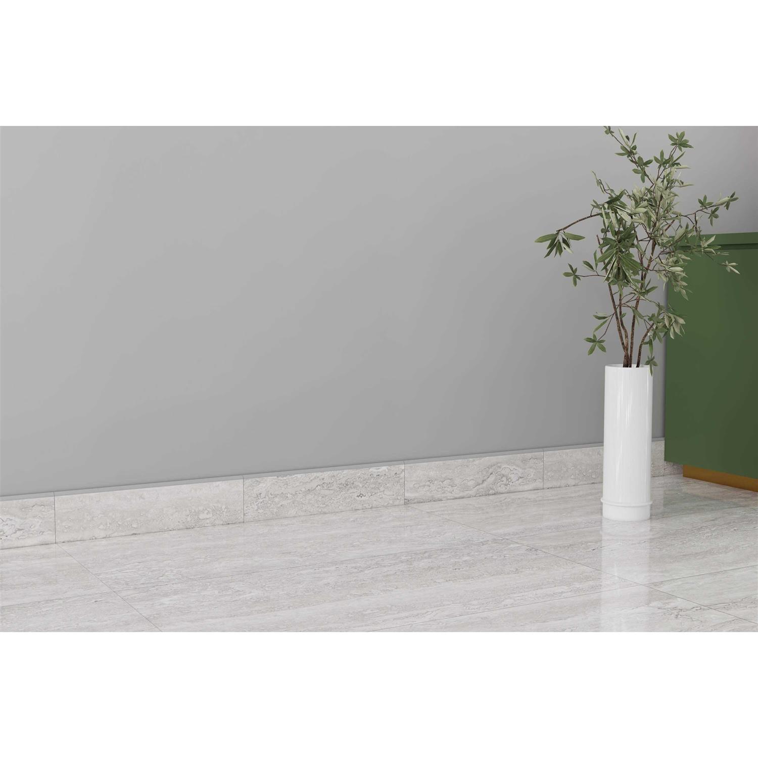 Style Selections Torin Gray 12-in x 24-in Polished Porcelain Marble Look Tile JJ-TLL - Zenithce