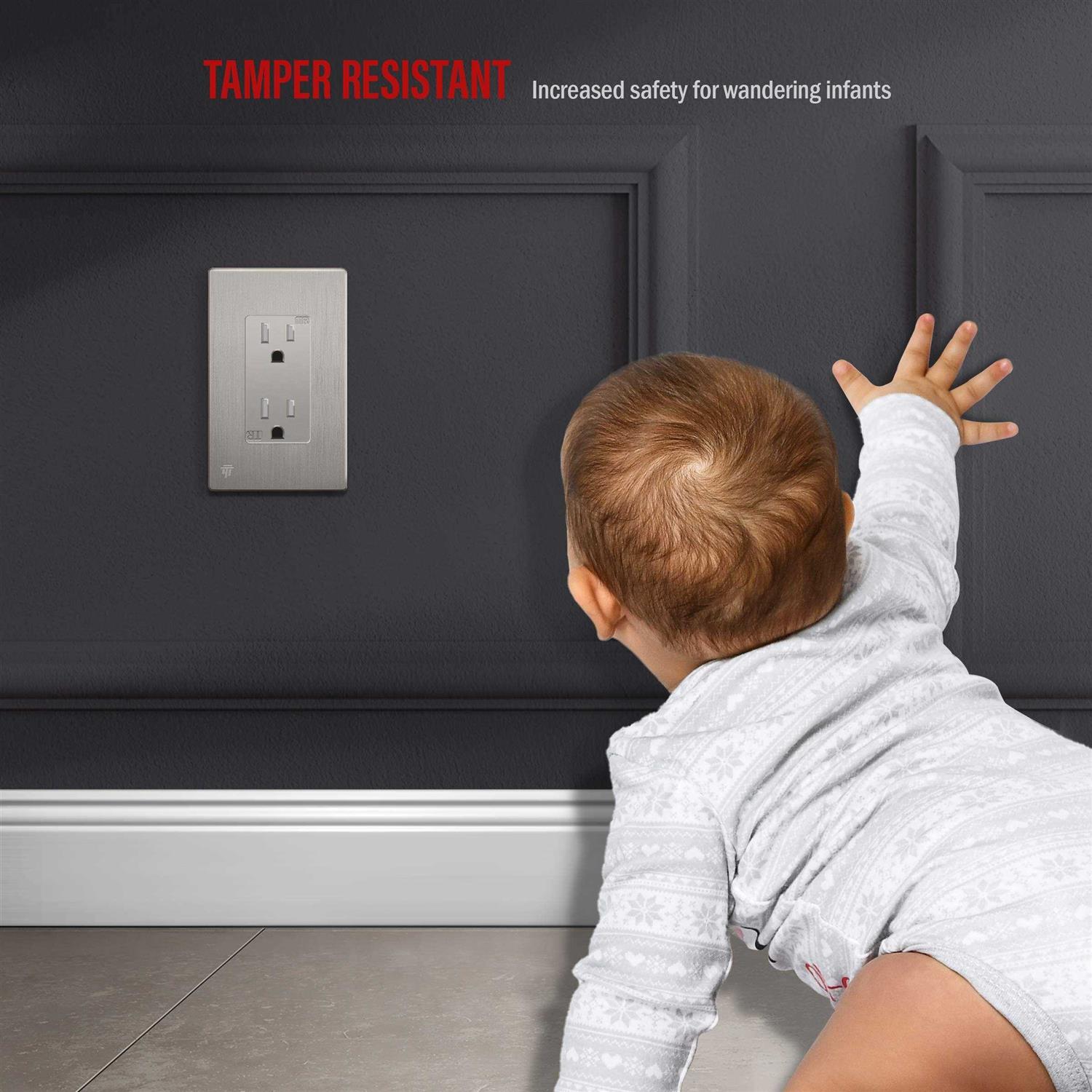 Enerlites Elite Series Screwless Decorator Wall Plate Child Safe Outlet Cover - Zenithce