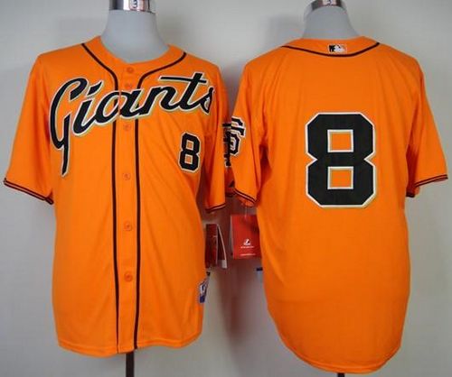 Giants #8 Hunter Pence Orange Cool Base Stitched Jersey - Zenithce