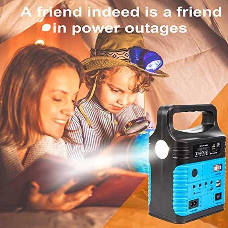 UPEOR Solar Generator Portable Power Station 8000mAh Solar Power Generator with Solar Panel,MP3&FM Radio,Bluetooth,3 Sets LED Li - Zenithce