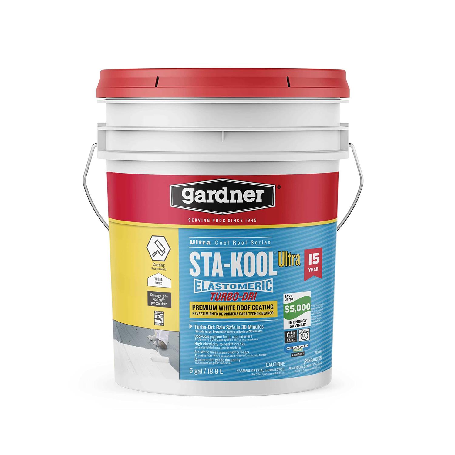 Gardner SK-7701 1g White Sta-Kool 770 Elastomeric Roof Coating - Zenithce