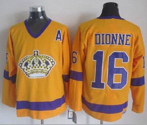 Kings #16 Marcel Dionne Yellow CCM Throwback Stitched Jersey - Zenithce