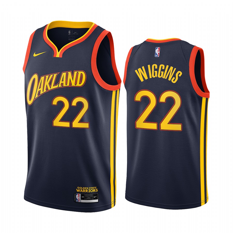 Warriors #22 Andrew Wiggins Navy Swingman 2020-21 City Edition Jersey - Zenithce