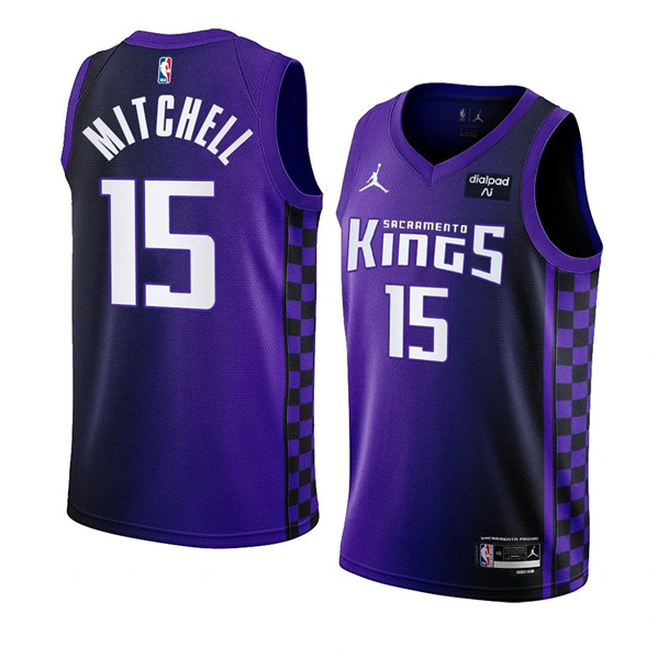 Sacramento Kings #15 Davion Mitchell Purple 2023-24 Statement Edition Swingman Stitched Jersey - Zenithce