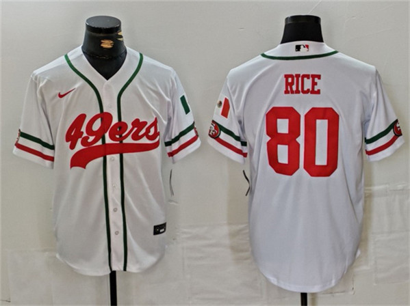 San Francisco 49ers #80 Jerry Rice White With Patch Cool Base Stitched Jersey - Zenithce