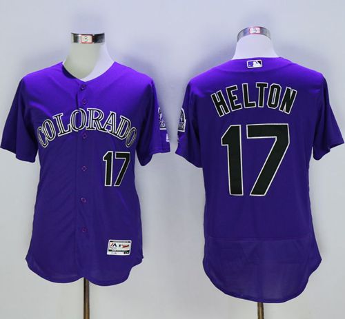 Rockies #17 Todd Helton Purple Flexbase Authentic Collection Stitched Jersey - Zenithce