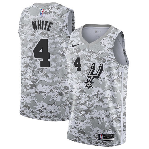 San Antonio Spurs #4 Derrick White White Camo Swingman Earned Edition Jersey - Zenithce