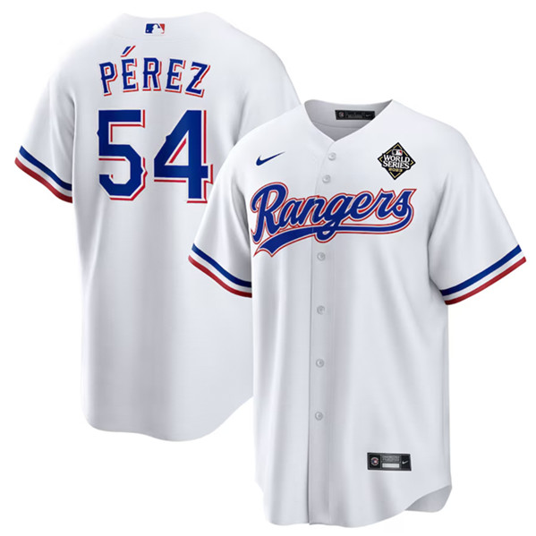 Texas Rangers #54 Martín Pérez White 2023 World Series Stitched Jersey - Zenithce
