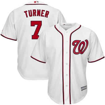 Washington Nationals #7 Trea Turner White Cool Base Stitched Jersey - Zenithce