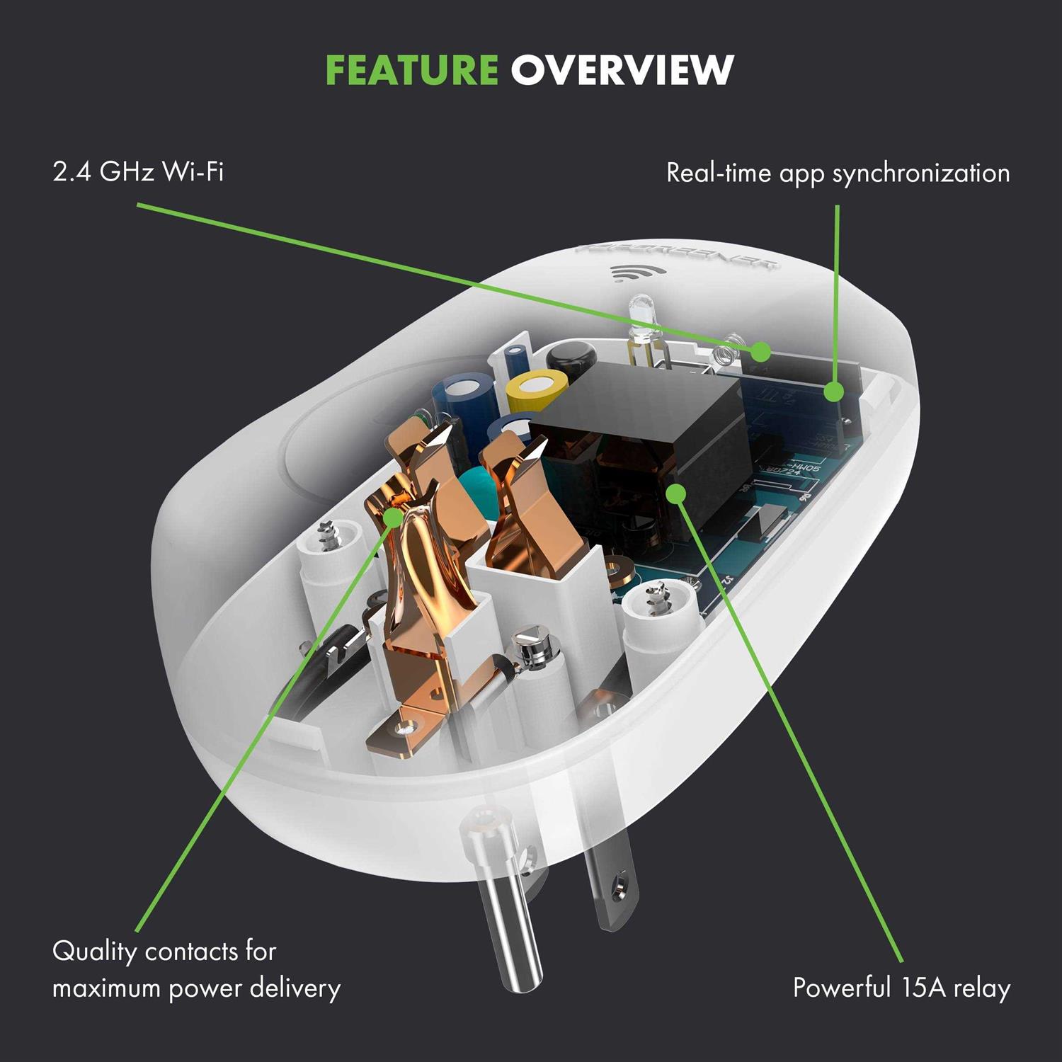 Heavy-Duty Smart Wi-Fi Plug-in with Energy Monitoring - Zenithce