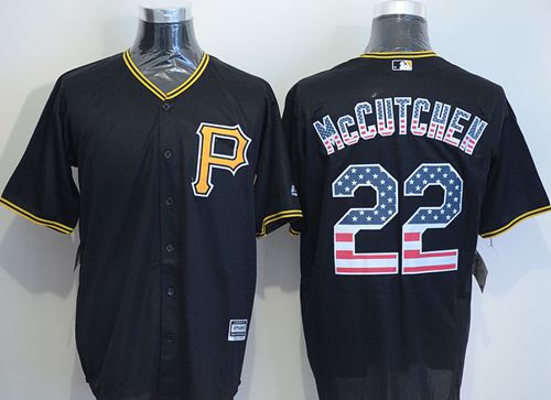 Pirates #22 Andrew McCutchen Black USA Flag Fashion Stitched Jersey - Zenithce