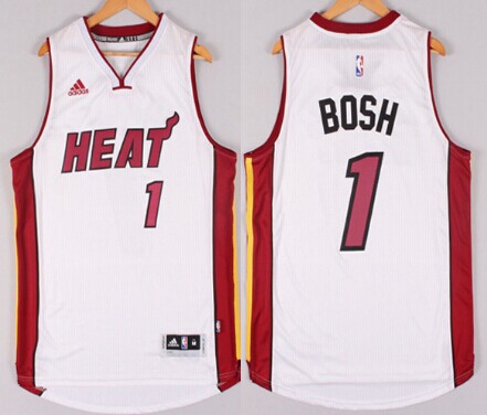 Miami Heat #1 Chris Bosh Revolution 30 Swingman 2014 New White Jersey - Zenithce