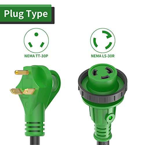 Rvguard 50 Amp Rv Power Cord Extension Cord, Heavy Duty Stw Cord With Led Power Indicator And Cord Organizer - Zenithce