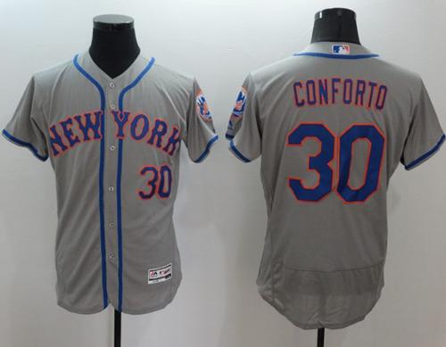 Mets #30 Michael Conforto Grey Flexbase Authentic Collection Stitched Jersey - Zenithce
