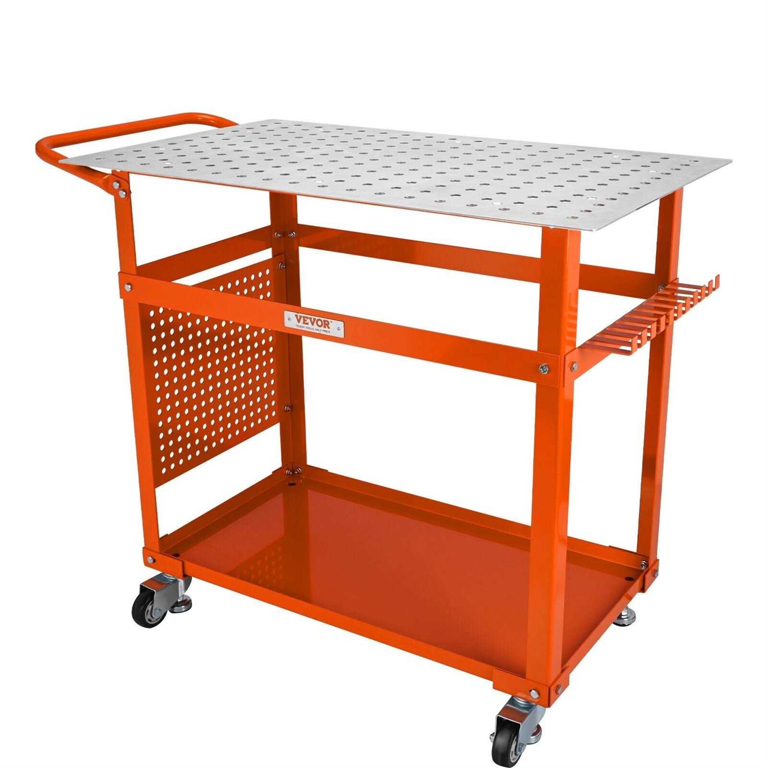 VEVOR Welding Cart 2-Tier Heavy Duty Welder Cart with Anti-Theft Lockable Cabinet - Zenithce