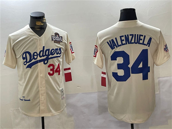 Los Angeles Dodgers #34 Toro Valenzuela Cream 1981 Cooperstown Stitched Jersey - Zenithce