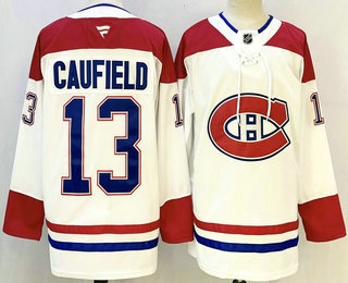 Montreal Canadiens #13 Cole Caufield White Authentic Jersey - Zenithce