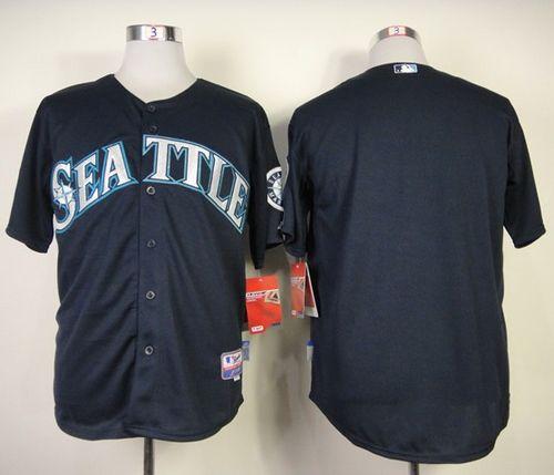 Mariners Blank Navy Blue Cool Base Stitched Jersey - Zenithce
