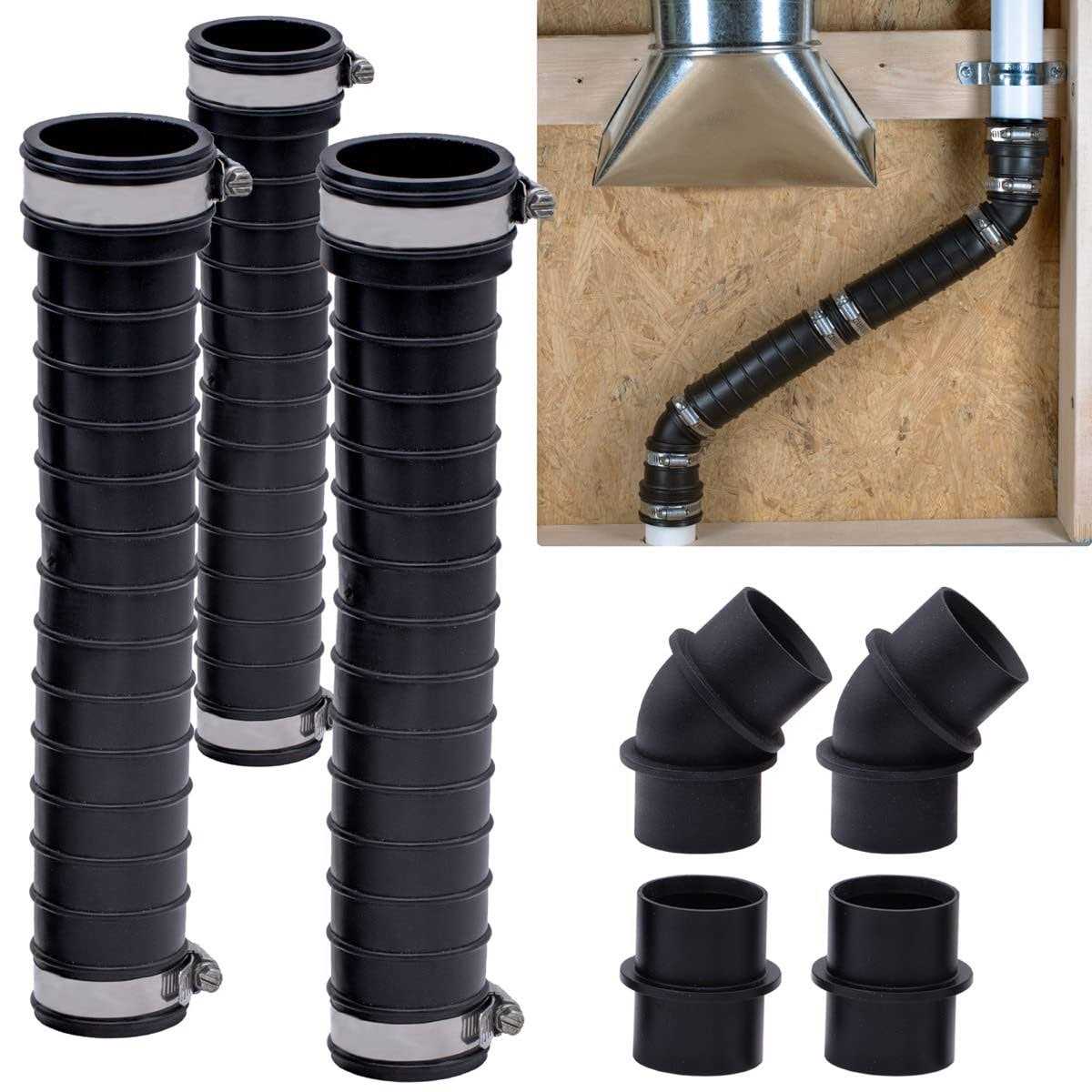 Fernco QwikFlex Flexible Pipe Connector Kit for Offset or Hard To Reach 1-1/2-in. SCH40 PVC DWV Connections - Zenithce