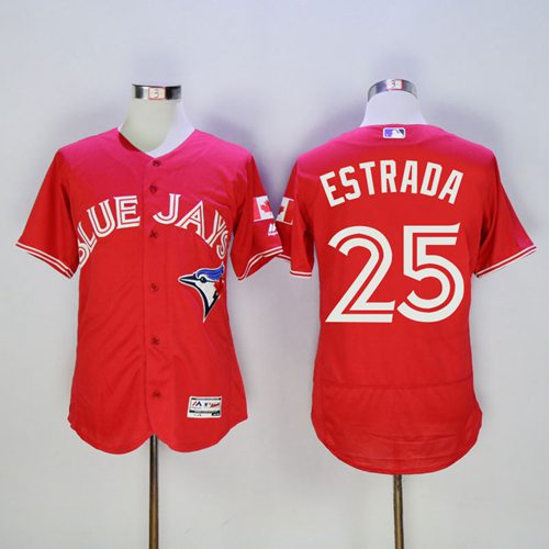 Blue Jays #25 Marco Estrada Red Flexbase Authentic Collection Canada Day Stitched Jersey - Zenithce