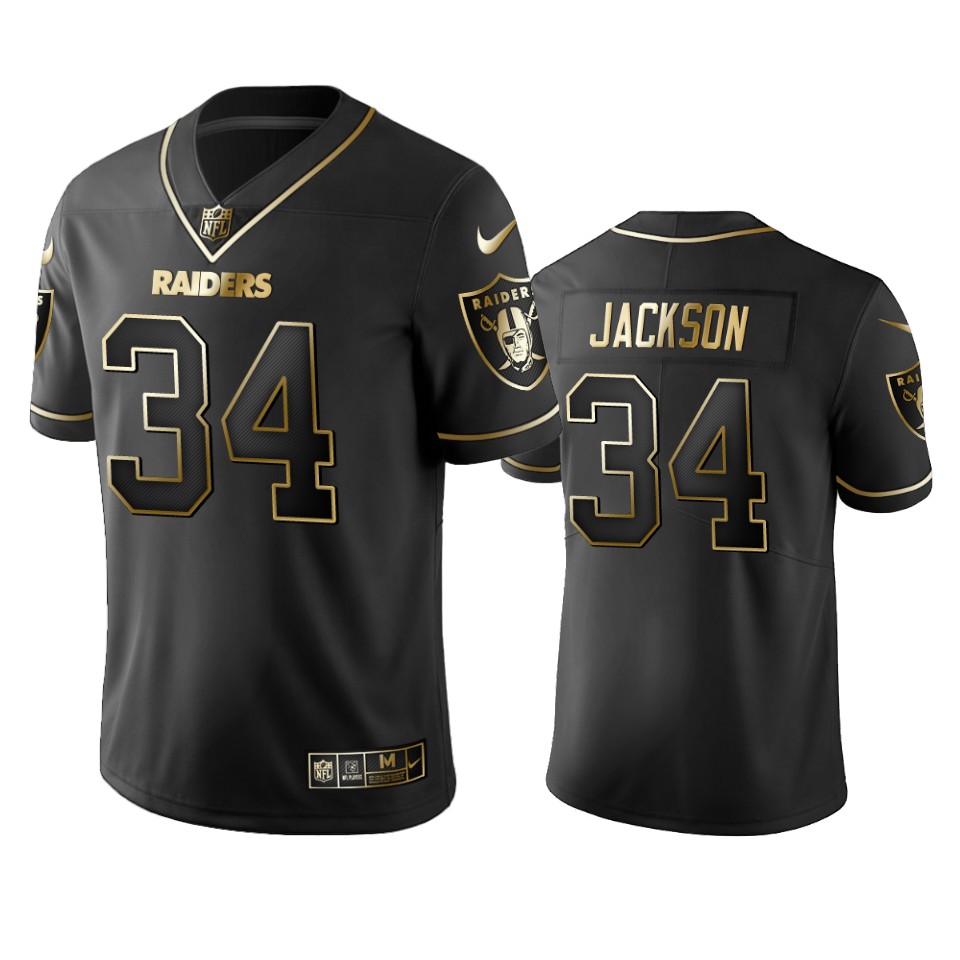 Raiders #34 Bo Jackson Black 2019 Golden Edition Limited Stitched Jersey - Zenithce