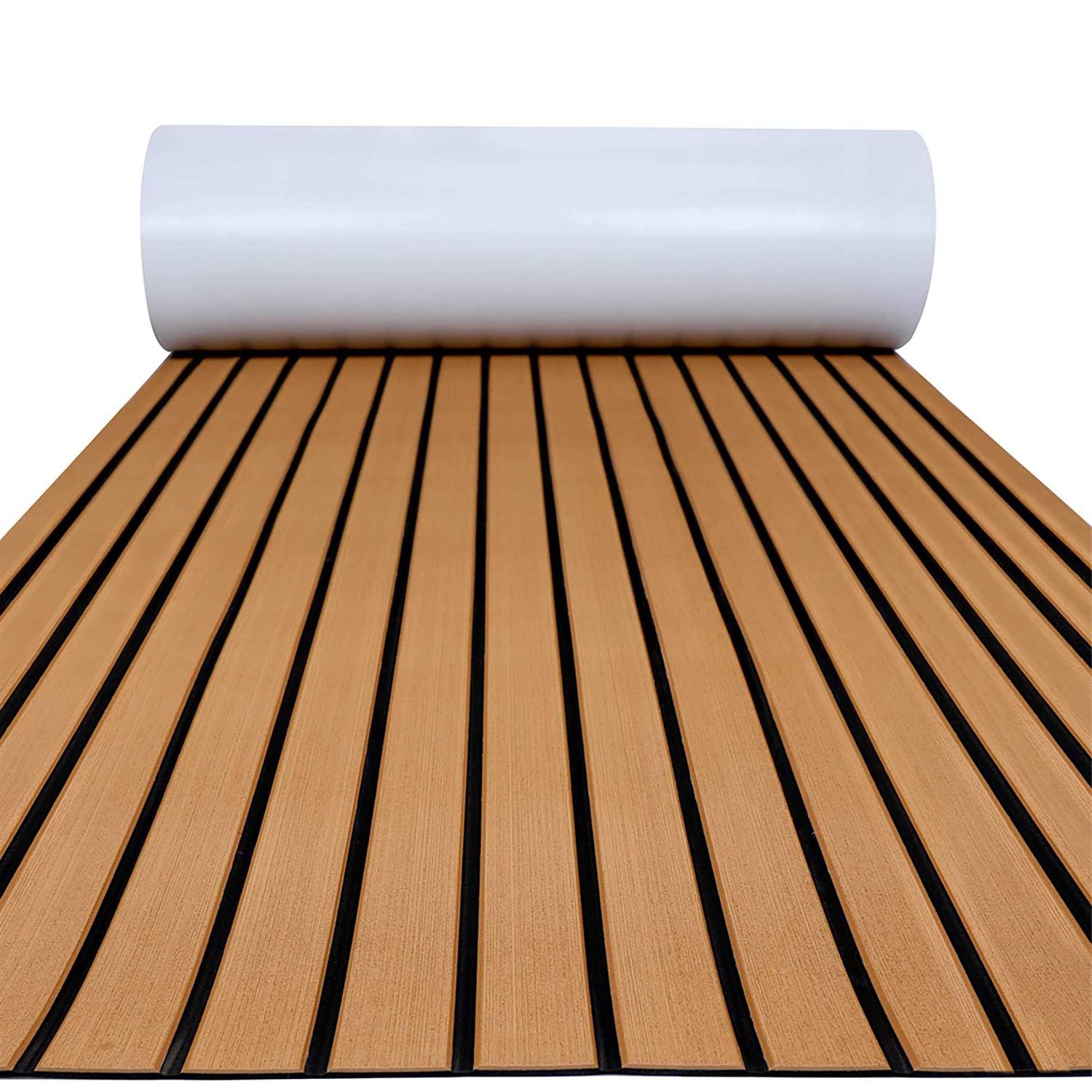 FOCEAN Boat Flooring EVA Foam Boat Decking Faux Teak Marine Flooring Boat Mat Boat Carpet Sheet for Motorboat RV Yacht Kayak Surfboard - Zenithce