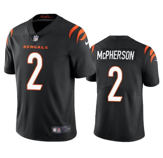 Cincinnati Bengals #2 Evan McPherson Black Vapor Untouchable Limited Stitched Jersey - Zenithce