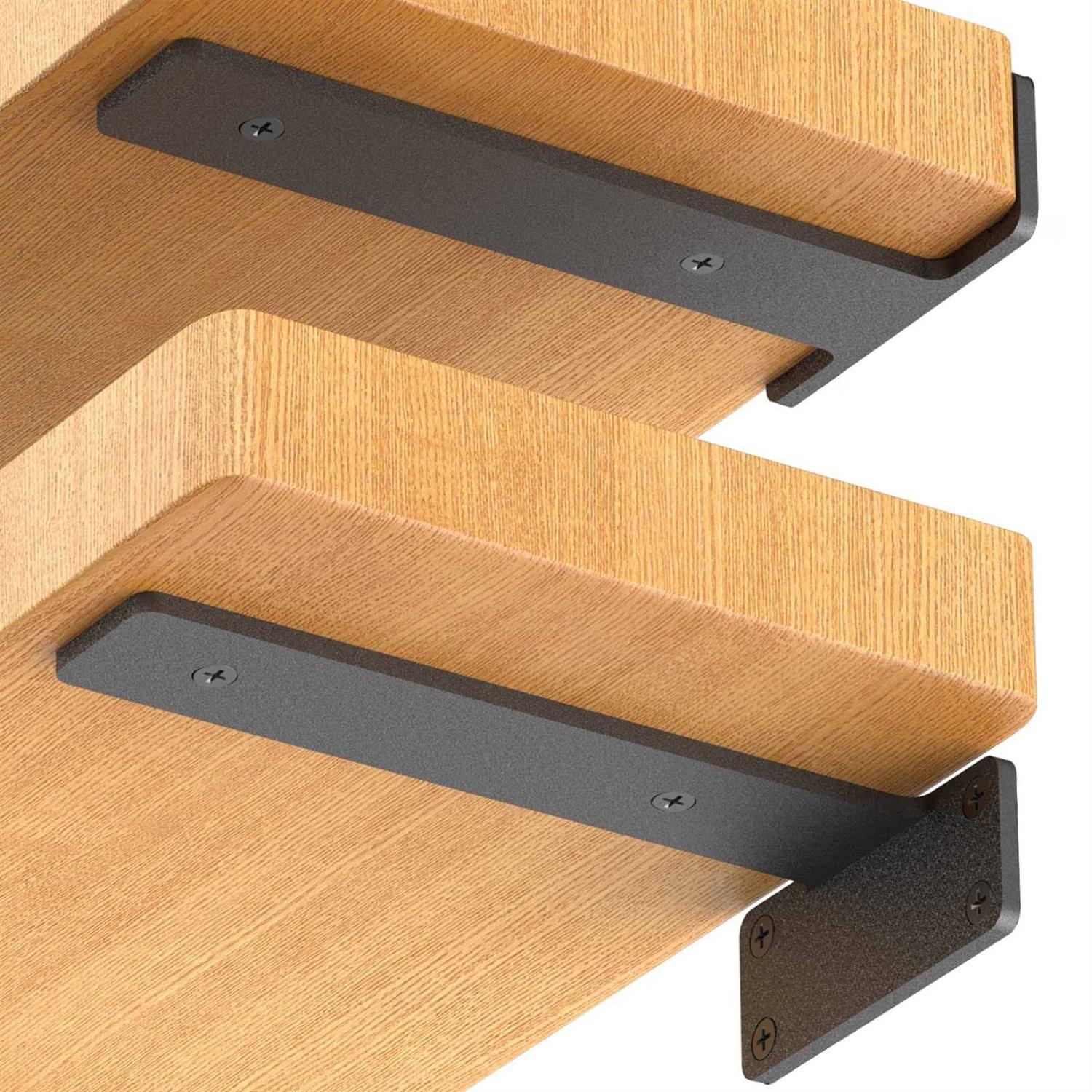 Starunder 6 Pack Floating Shelf Brackets Heavy Duty Industrial Shelf Bracket - Zenithce